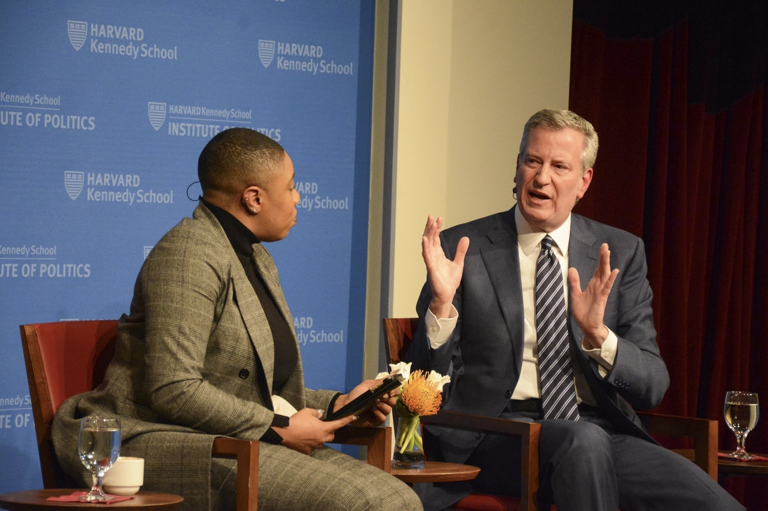 Bill de Blasio, pictured at a Harvard Institute of Politics forum in 2019, served as New York City's mayor from 2014 to 2022.
