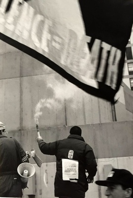 Cover image for ACT UP Protestor with Smoke
