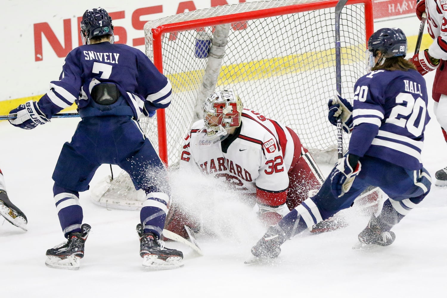 Junior goaltender Cameron Gornet stood tall on Saturday, stymying the Bulldogs and propelling his team to victory on senior night.