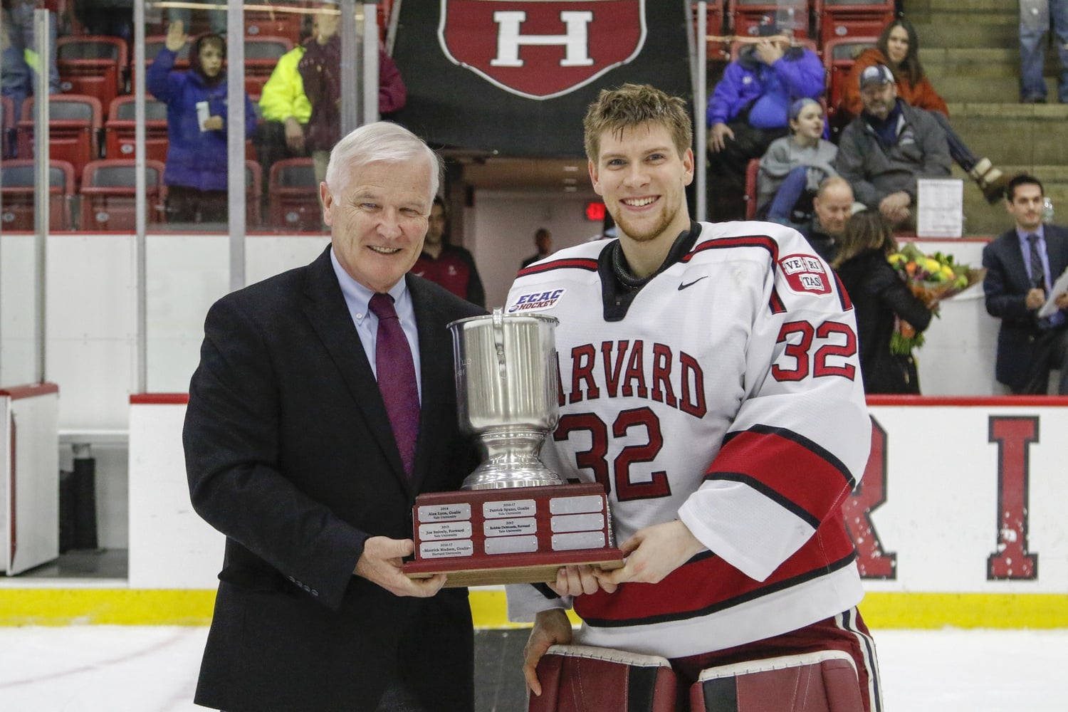 Gornet's performance won him the Tim Taylor Cup, named for the late Tim Taylor '63, who played for the Crimson and went on to coach the Bulldogs.