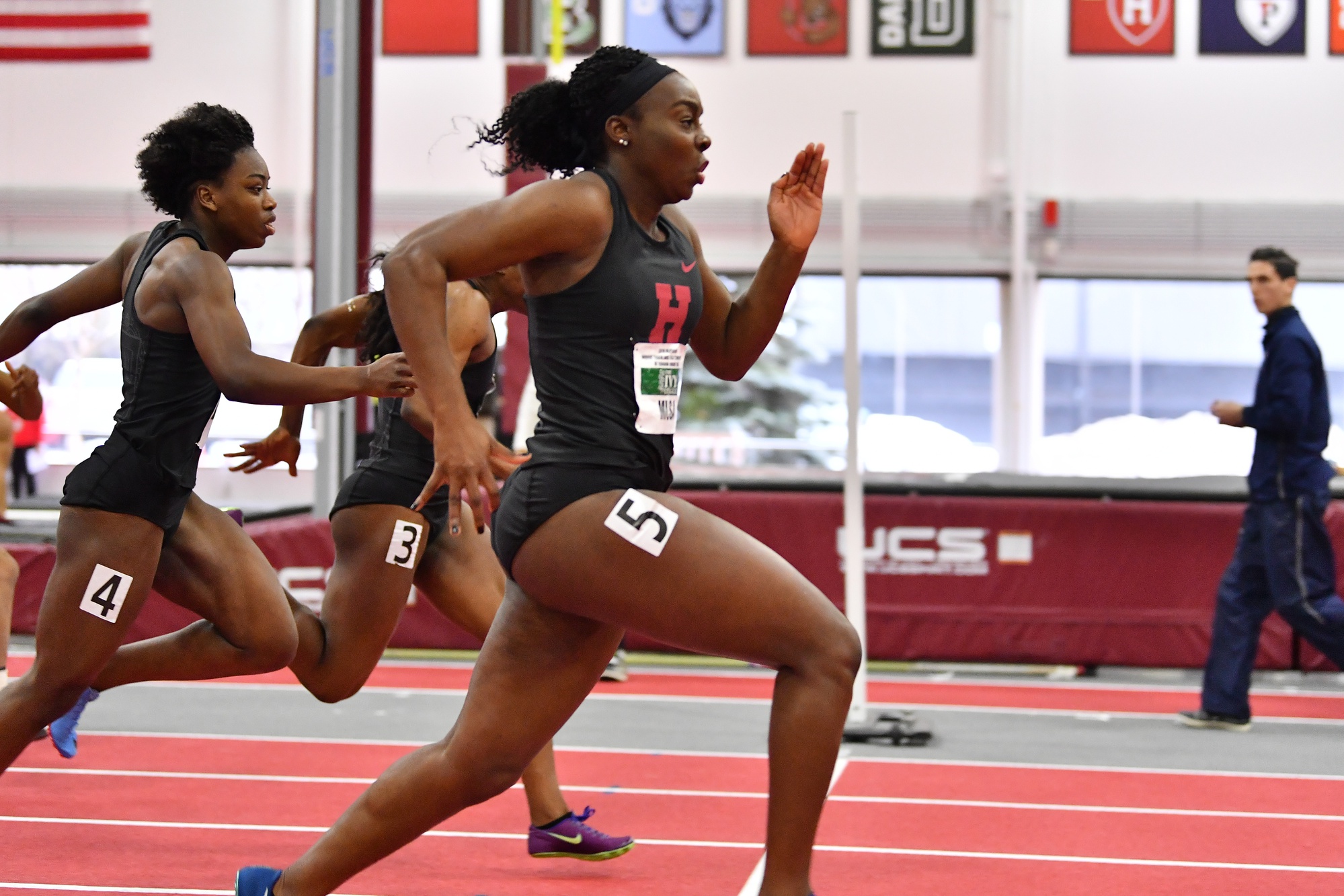 Ngozi Musa, who won the 60m dash, is also one of the captains for Harvard.