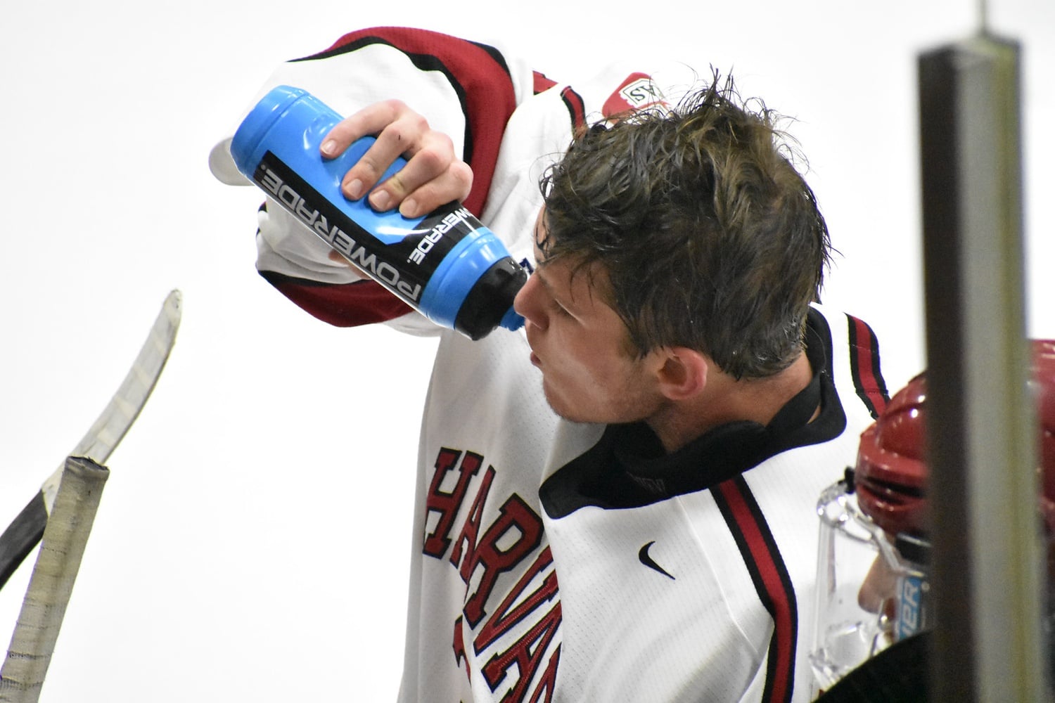 Coach Ted Donato '91 appreciates the calm and composed demeanor that Lackey brings to the rest of the team when he skates over to the bench during television timeouts.