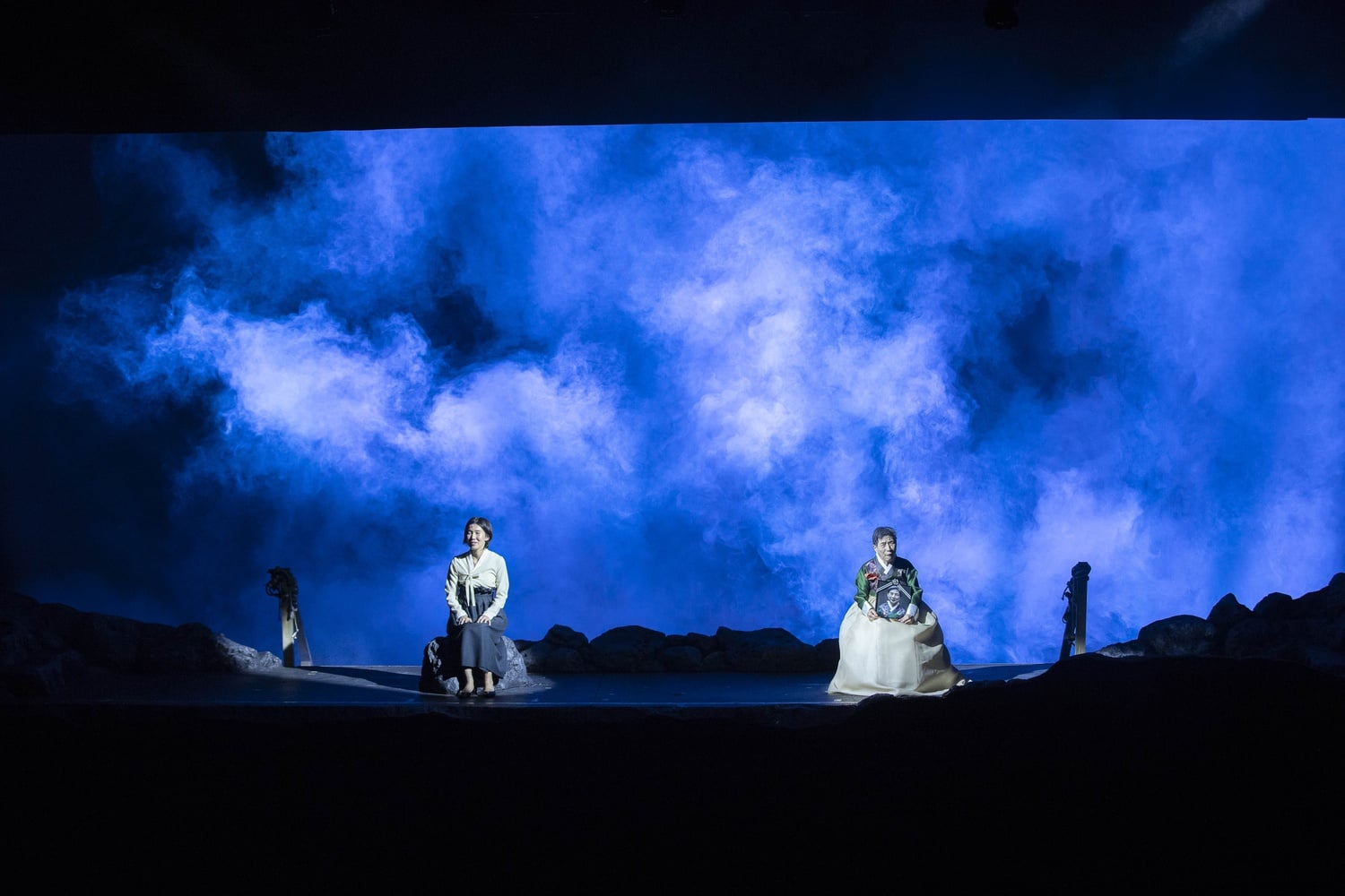 Jiehae Park and Wai Ching Ho in “Endlings.”