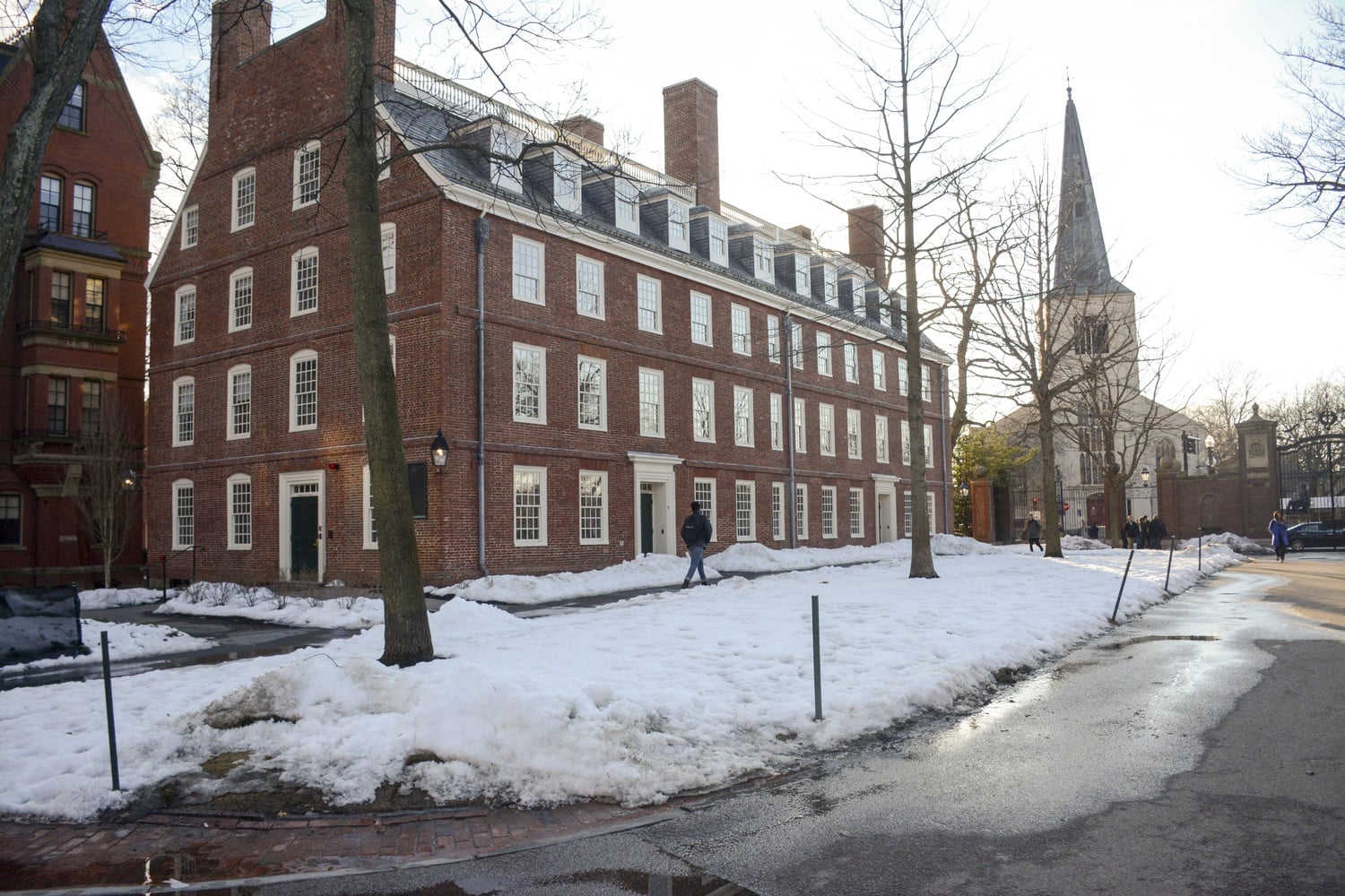 An Inside Higher Ed survey of college and university presidents asked them about the Harvard admissions lawsuit and a host of other topics. University President Lawrence S. Bacow's office is in Massachusetts Hall.