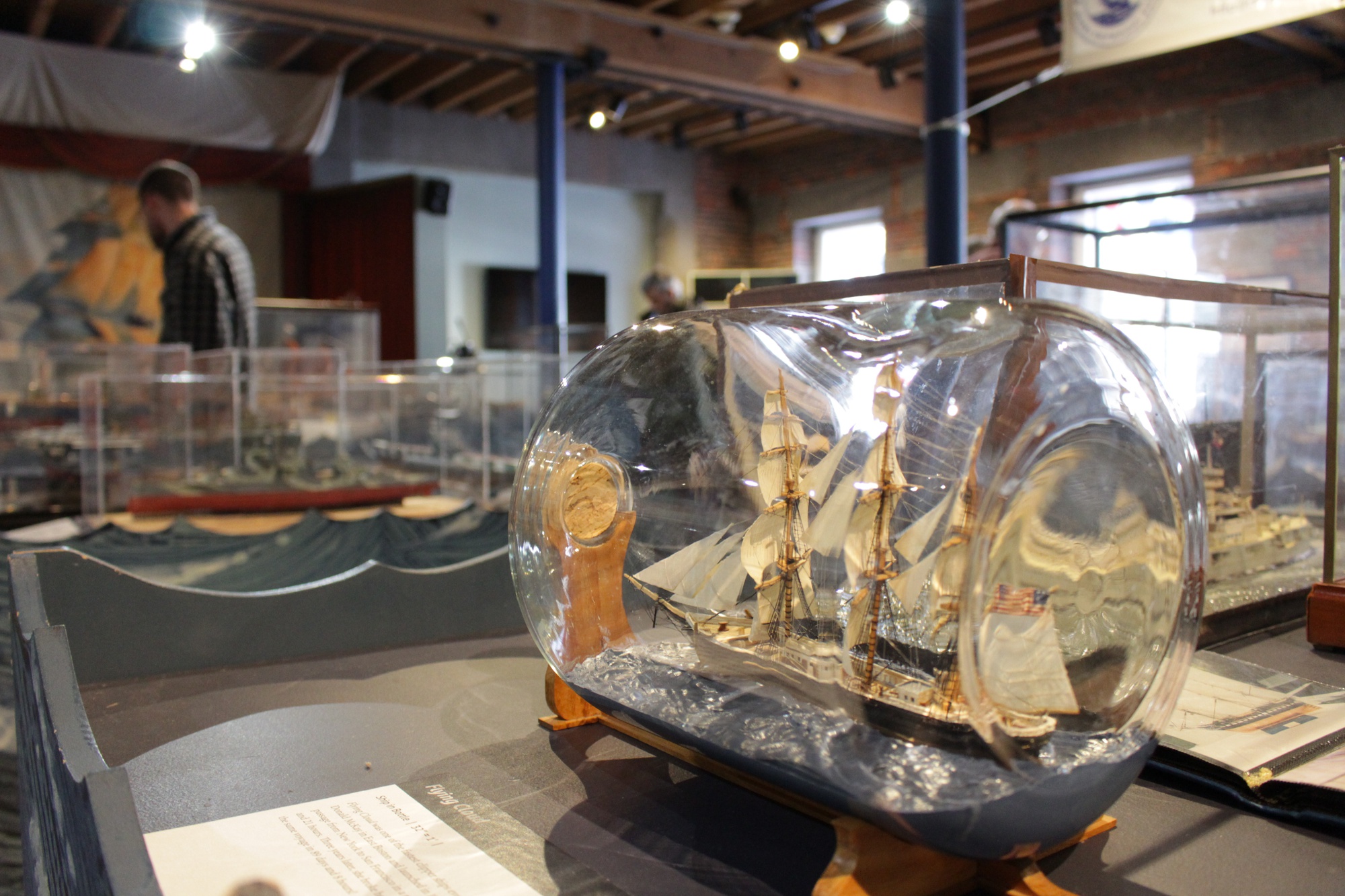 A model of the Flying Cloud, one of the fastest clipper ships ever, is presented at a model ship show at the U.S.S. Constitution Museum in Boston