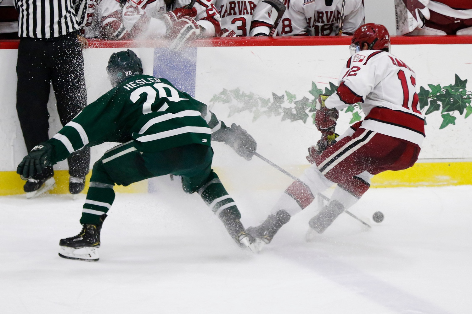 Harvard eliminated Dartmouth from the conference playoffs in straight games, not needed the third game in the best-of-three series to seal the deal.