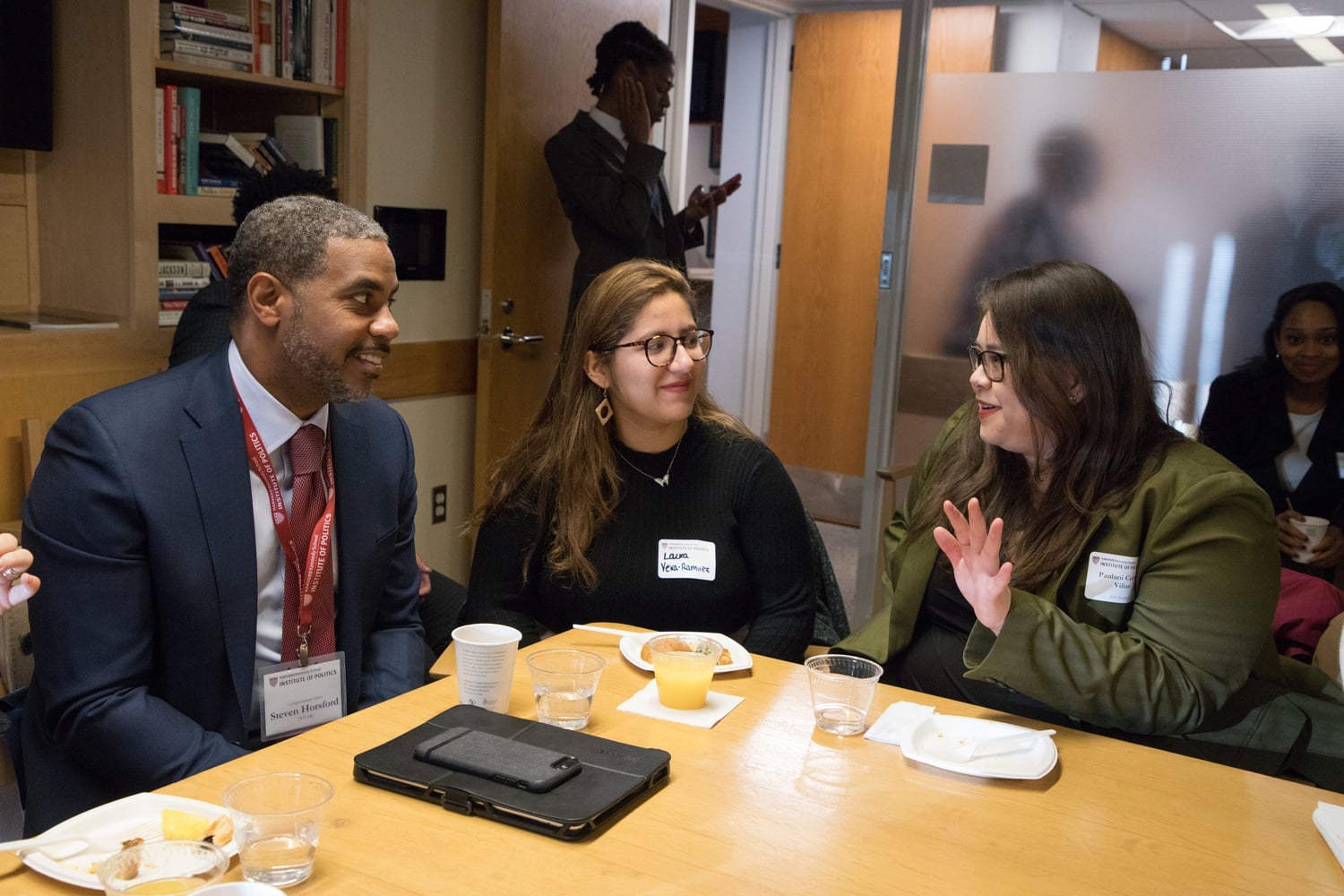 Steven A. Horsford (D-Nev.), who previously served in the House from 2013-2015, was unable to attend the 2012 orientation, but attended after his re-election last year. Above, he speaks to students over breakfast.
