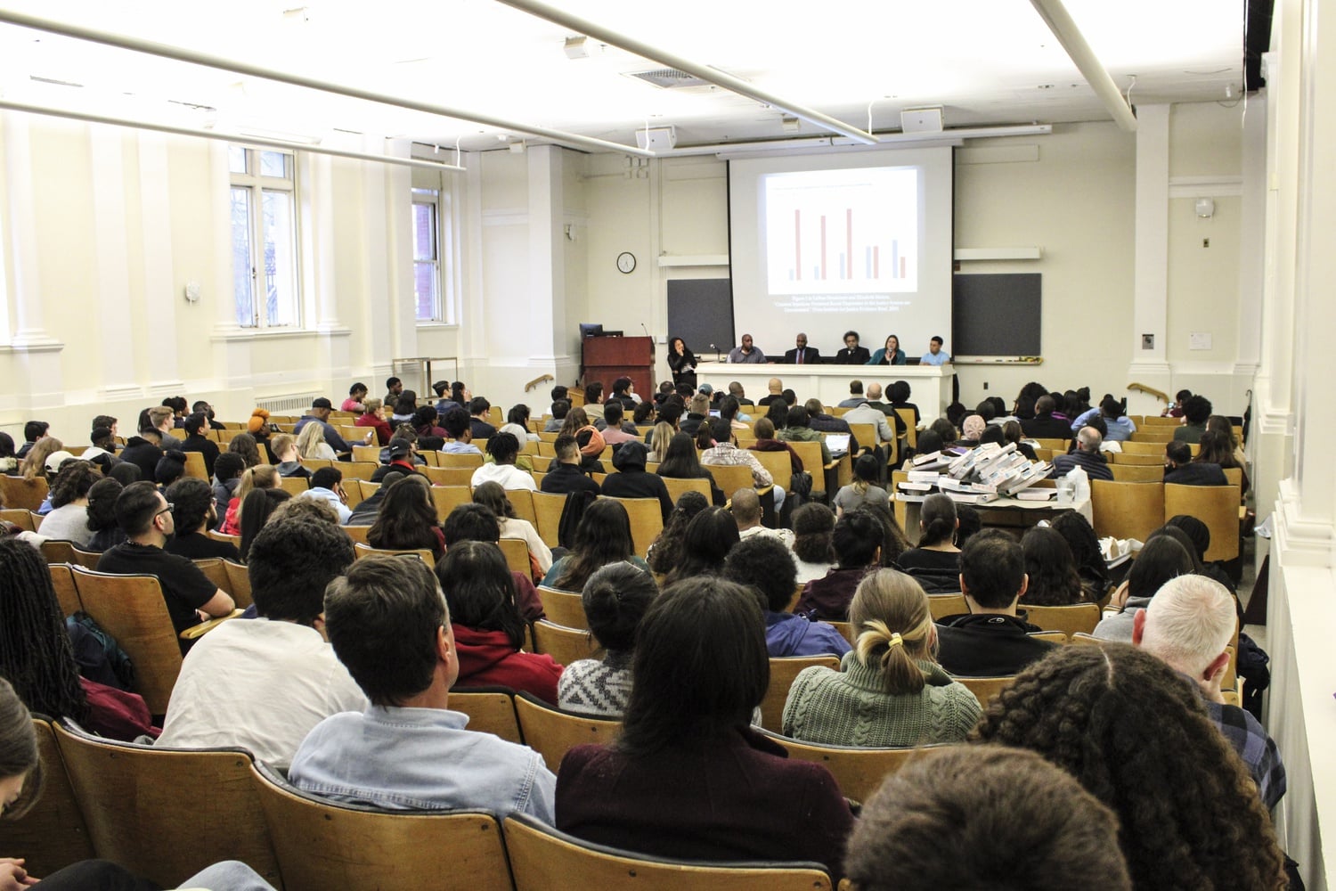 Dr. Kristina Shull speaks about incarceration rates in America during a panel event titled Mass Incarceration in the Black and Latinx Community Tuesday evening.
