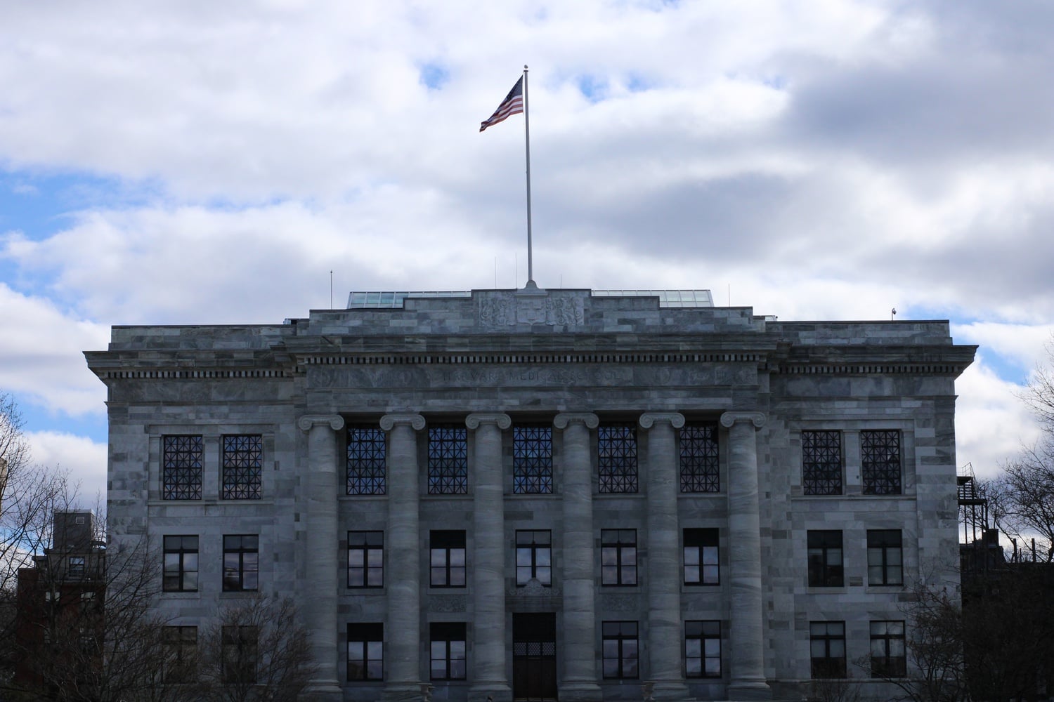 Harvard Medical School's Gordon Hall sits across the HMS quadrangle.