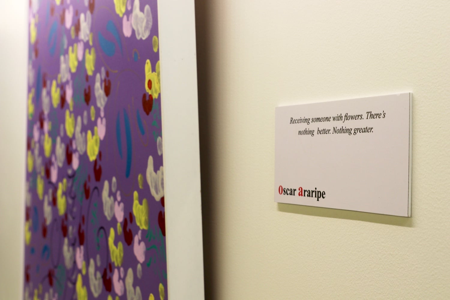 Leverett House is hosting the 'Flowers for Harvard' art exhibit by artist Oscar Araripe.