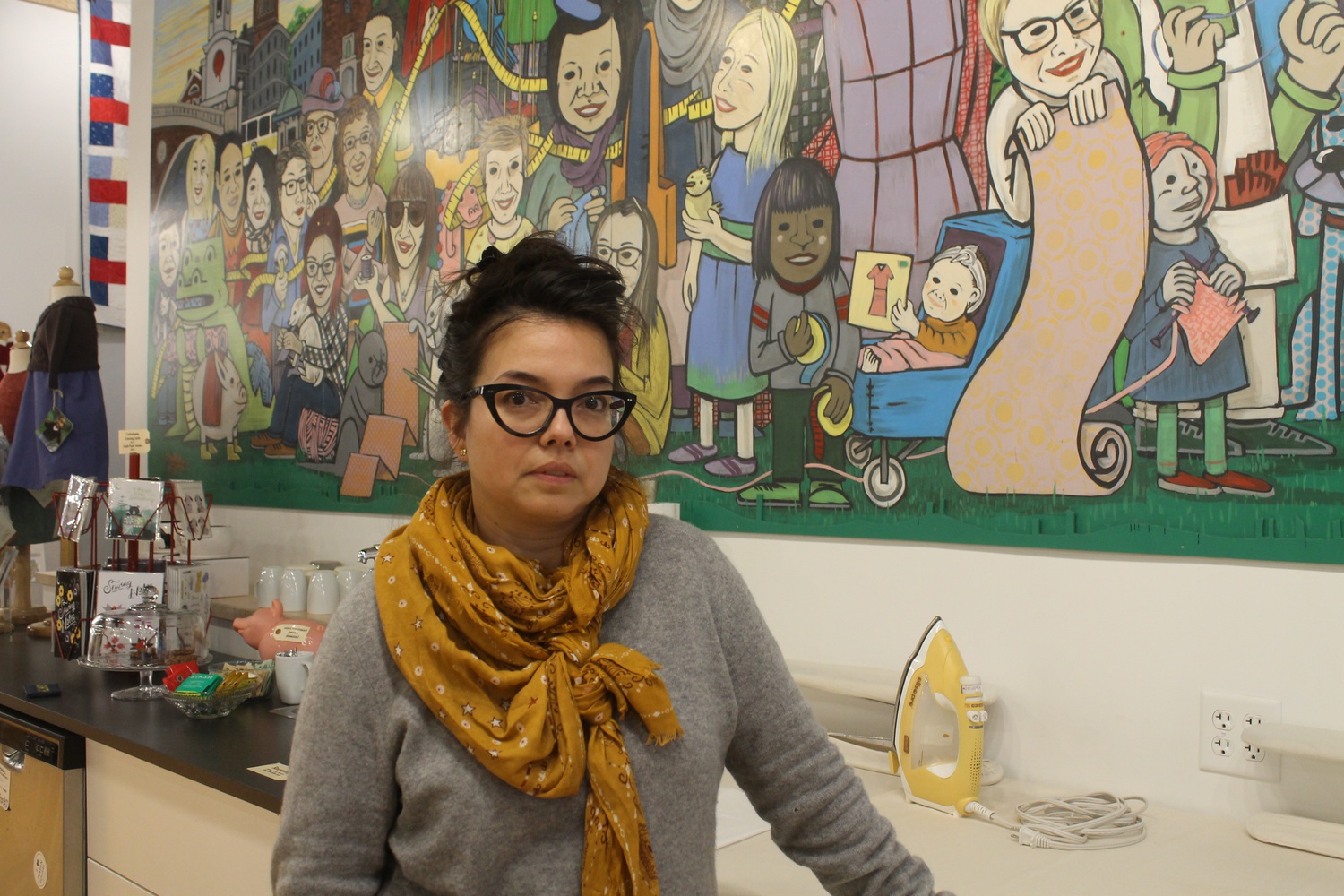 Virginia B. Johnson is the owner of fabric and yarn store "gather here."