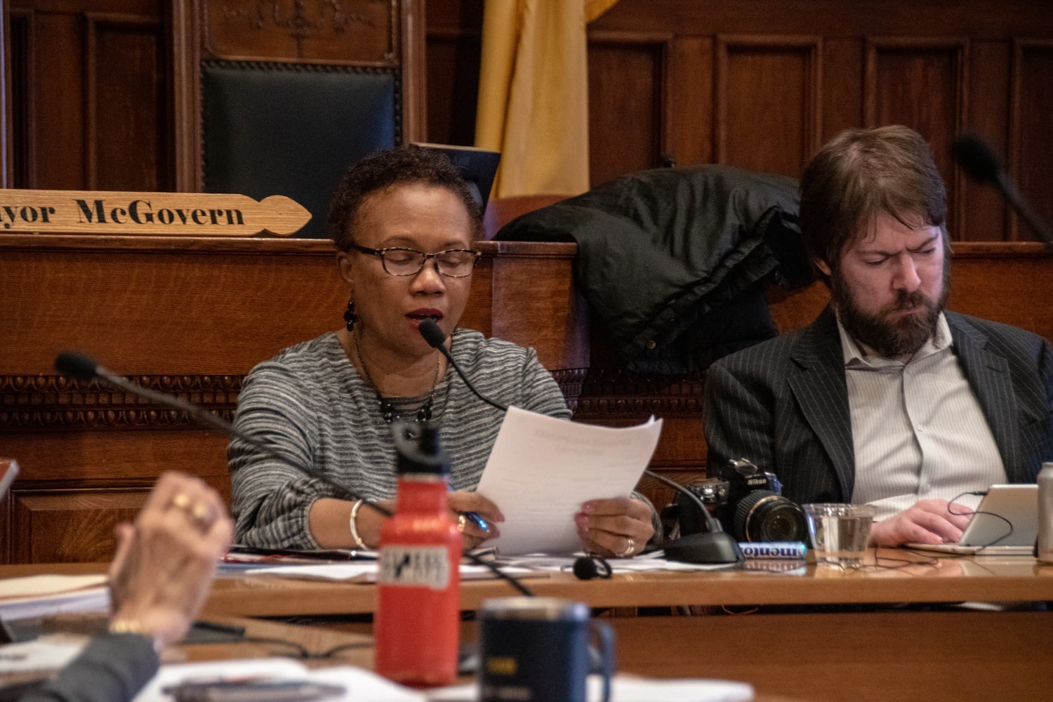 A City Council meeting in April 2019 where residents and councilors discussed an affordable housing proposal.