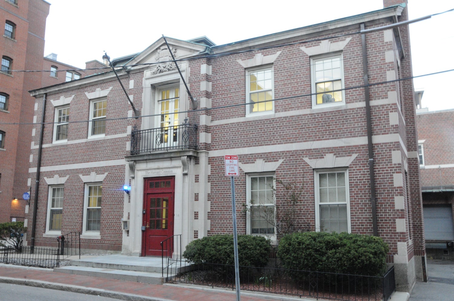 The Harvard Crimson's staff works at 14 Plympton St., between Grolier Poetry and Adams House.