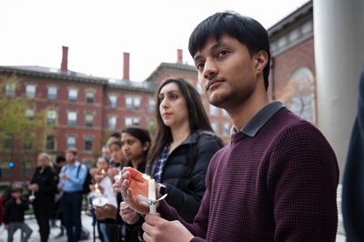 Cover image for Harvard Affiliates Hold Vigil to Remember Victims of 'Inhumane' Sri Lanka Attacks
