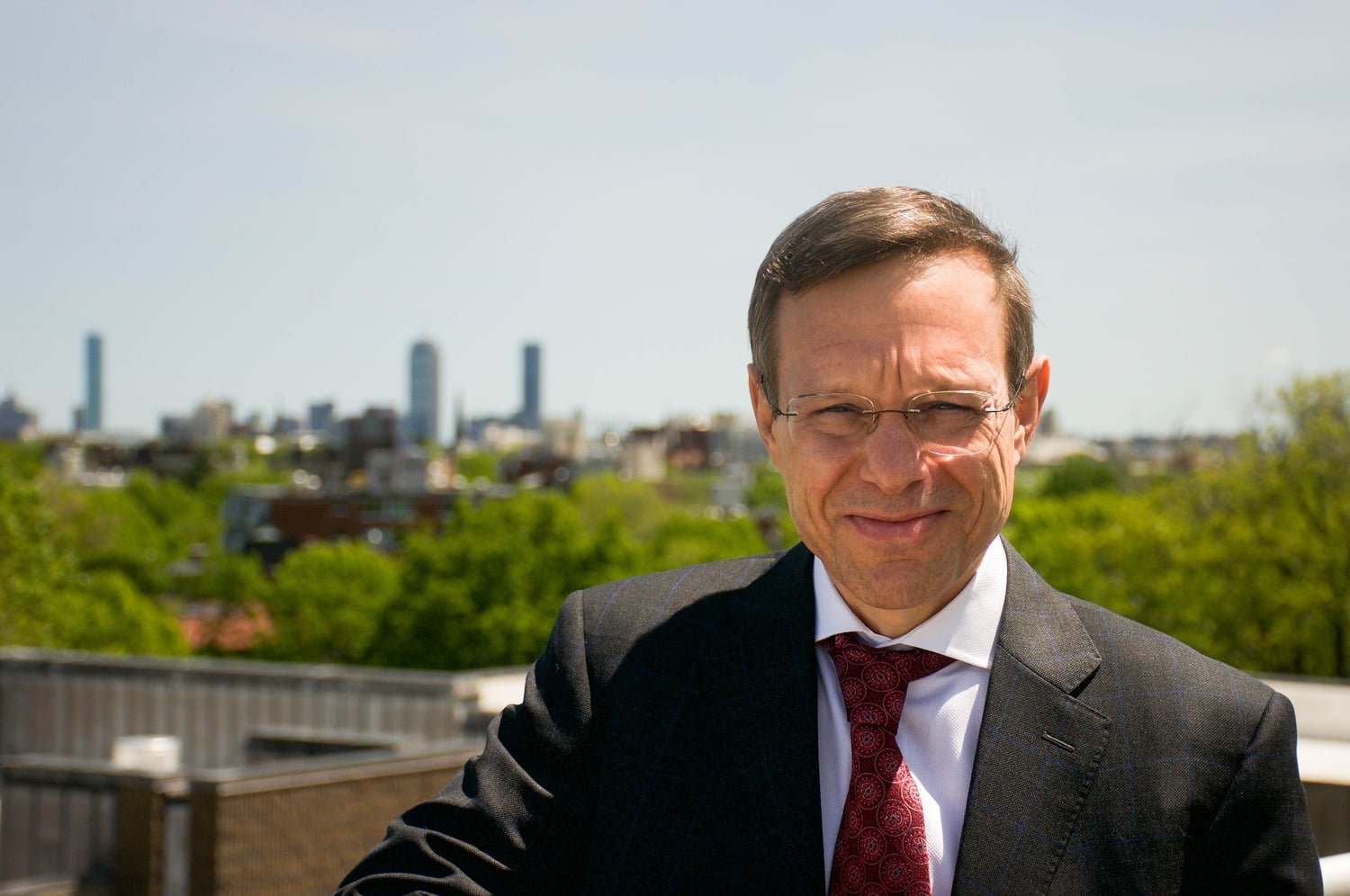 Professor Avi Loeb, the director of Harvard's Department of Astronomy, poses for a portrait on the roof of the Harvard-Smithsonian Center for Astrophysics.
