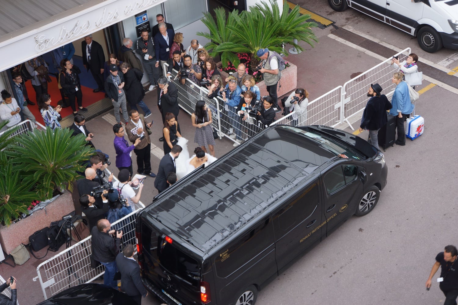 Outside the Artists' Entrance at the Palais de Festivals in Cannes.