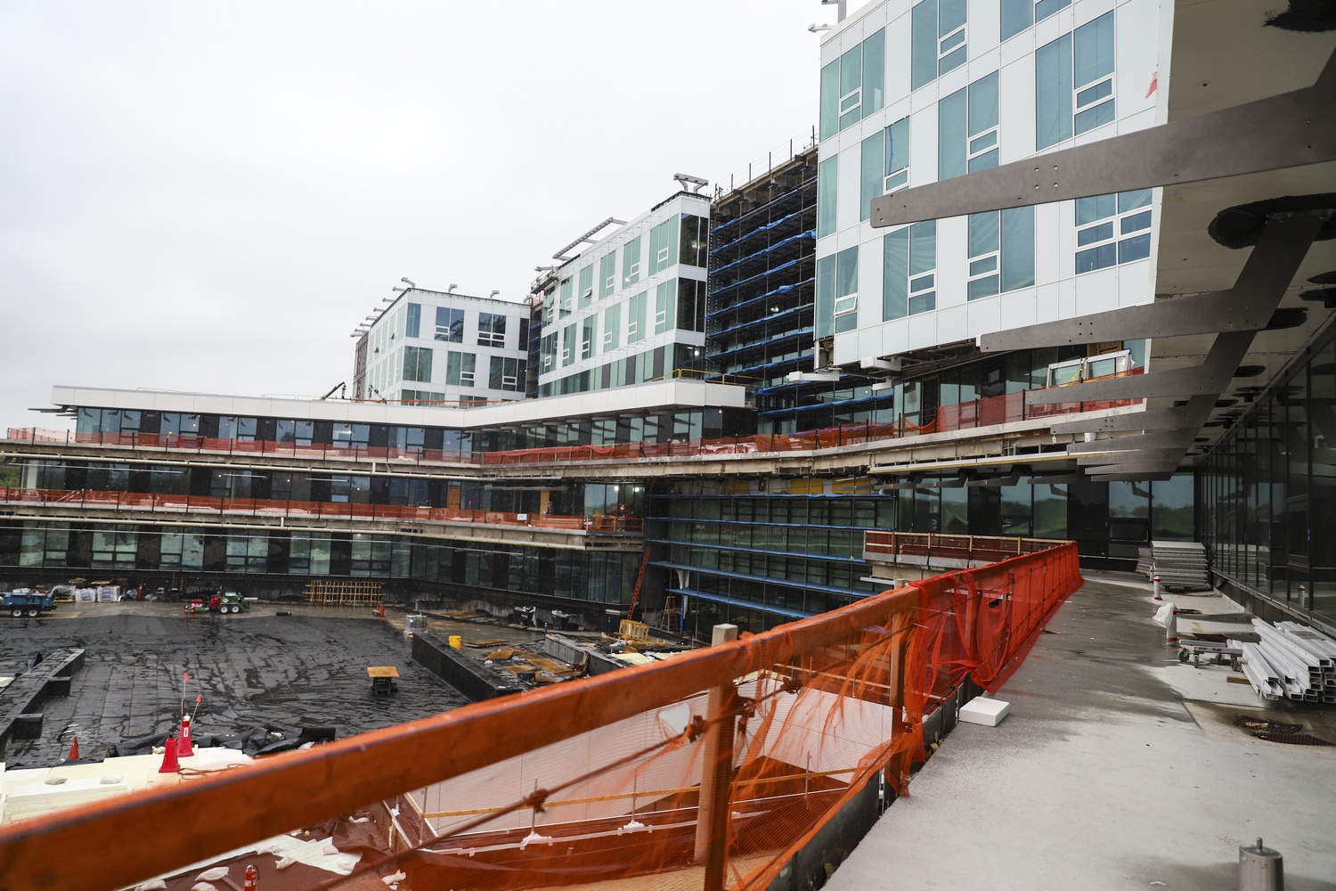 Construction work continues in Allston on the new SEAS campus.