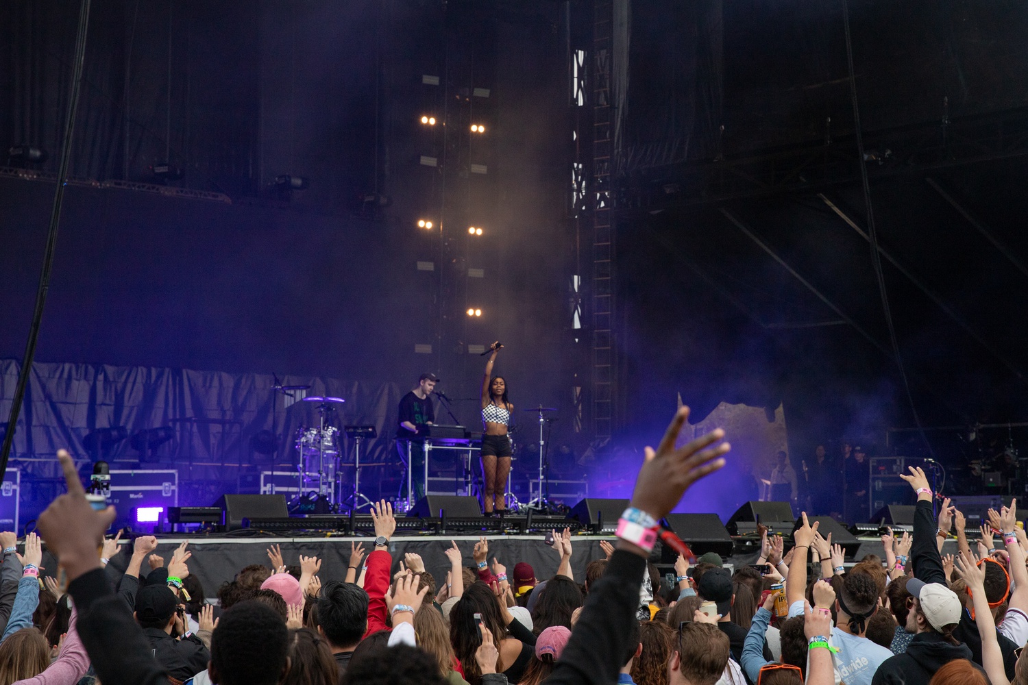 Bonzai performs with DJ Mura Masa at the 2019 Boston Calling Music Festival.