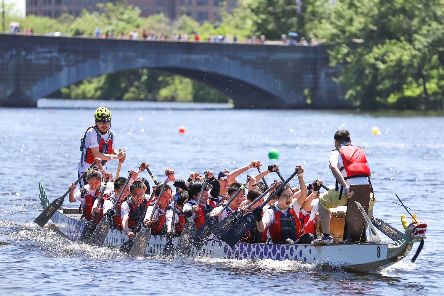 A record 76 teams of over 1500 paddlers from across the country competed in this year’s Boston Dragon Boat Festival races.
