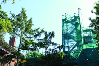 Cover image for Harvard Hall Renovations to Last Through Fall Semester