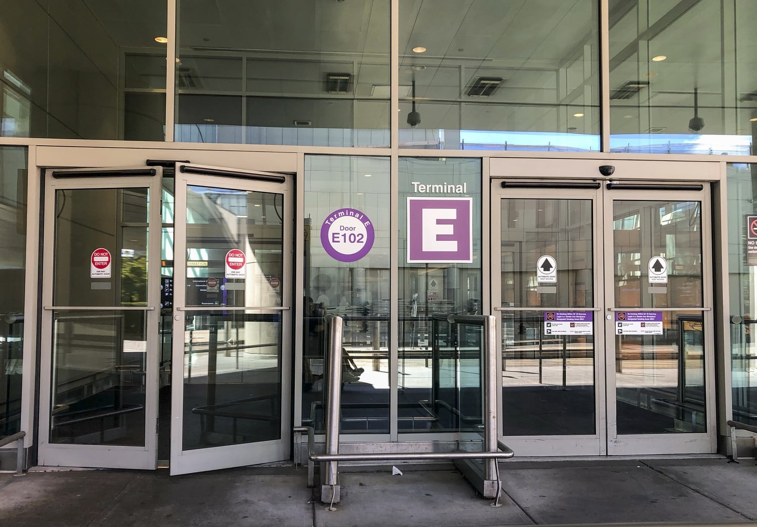 Terminal E at the Boston Logan International Airport processes international arrivals and departures. Harvard affiliates were held at the airport for 'secondary inspection' after President Donald Trump signed a proclamation limiting their entry to the United States, a court filing by the University shows.