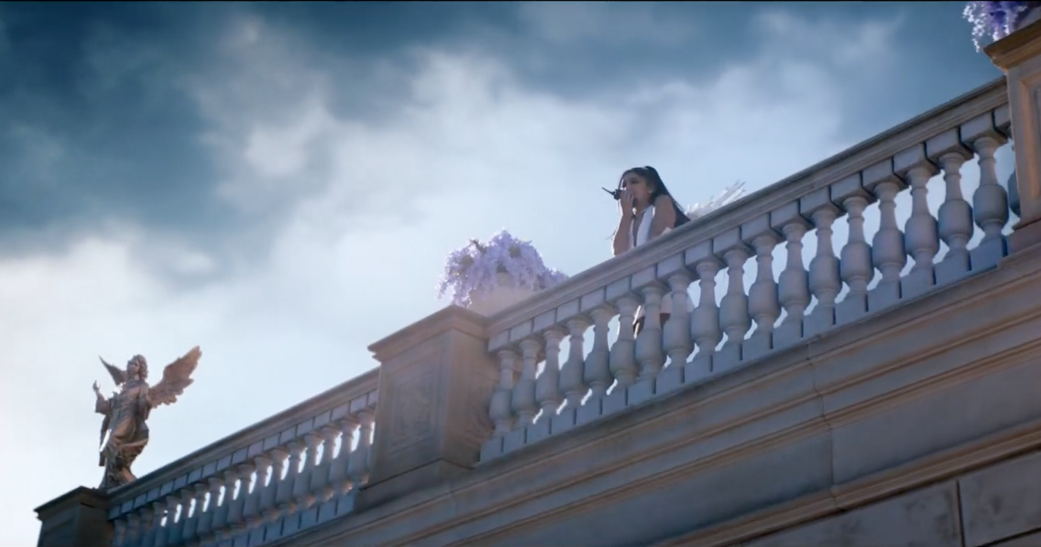 Still from the music video for "Don't Call Me Angel."