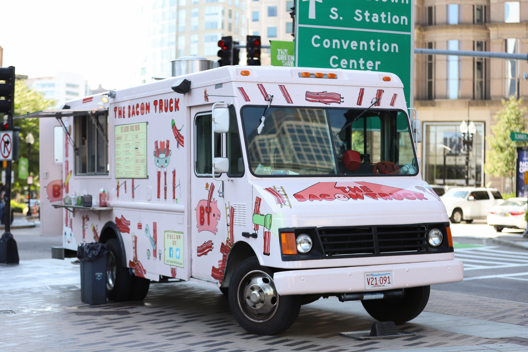 The Bacon Truck travels the Greater Boston Area throughout the week serving a variety of bacon-based items, from the classic B.L.T. to chocolate bacon truffles.