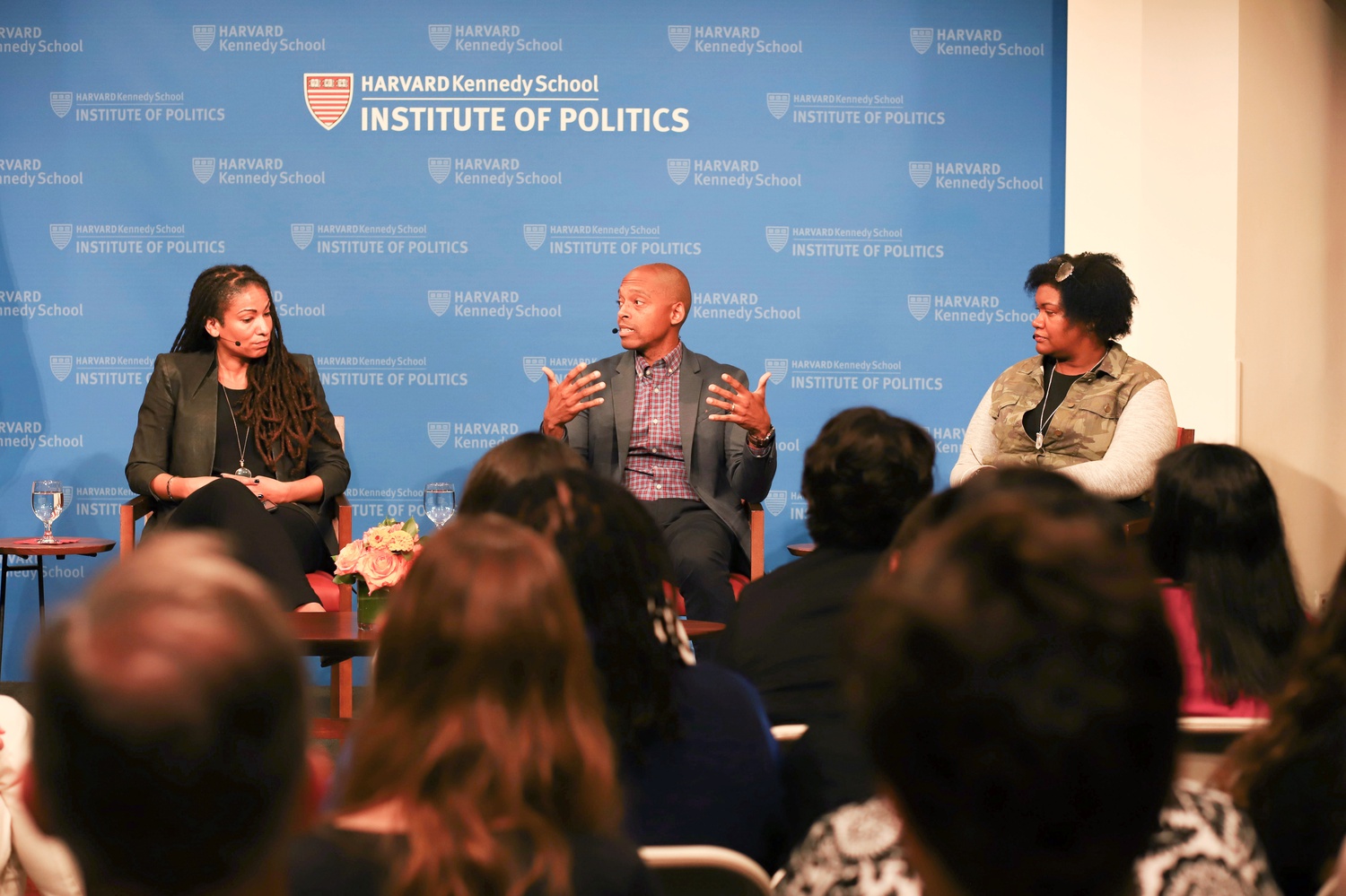 Ruha Benjamin, Khalil G. Muhammad,  Latoya Peterson, and Joan Donovan discuss race, technology, media, and policy at the IOP on Wednesday evening.