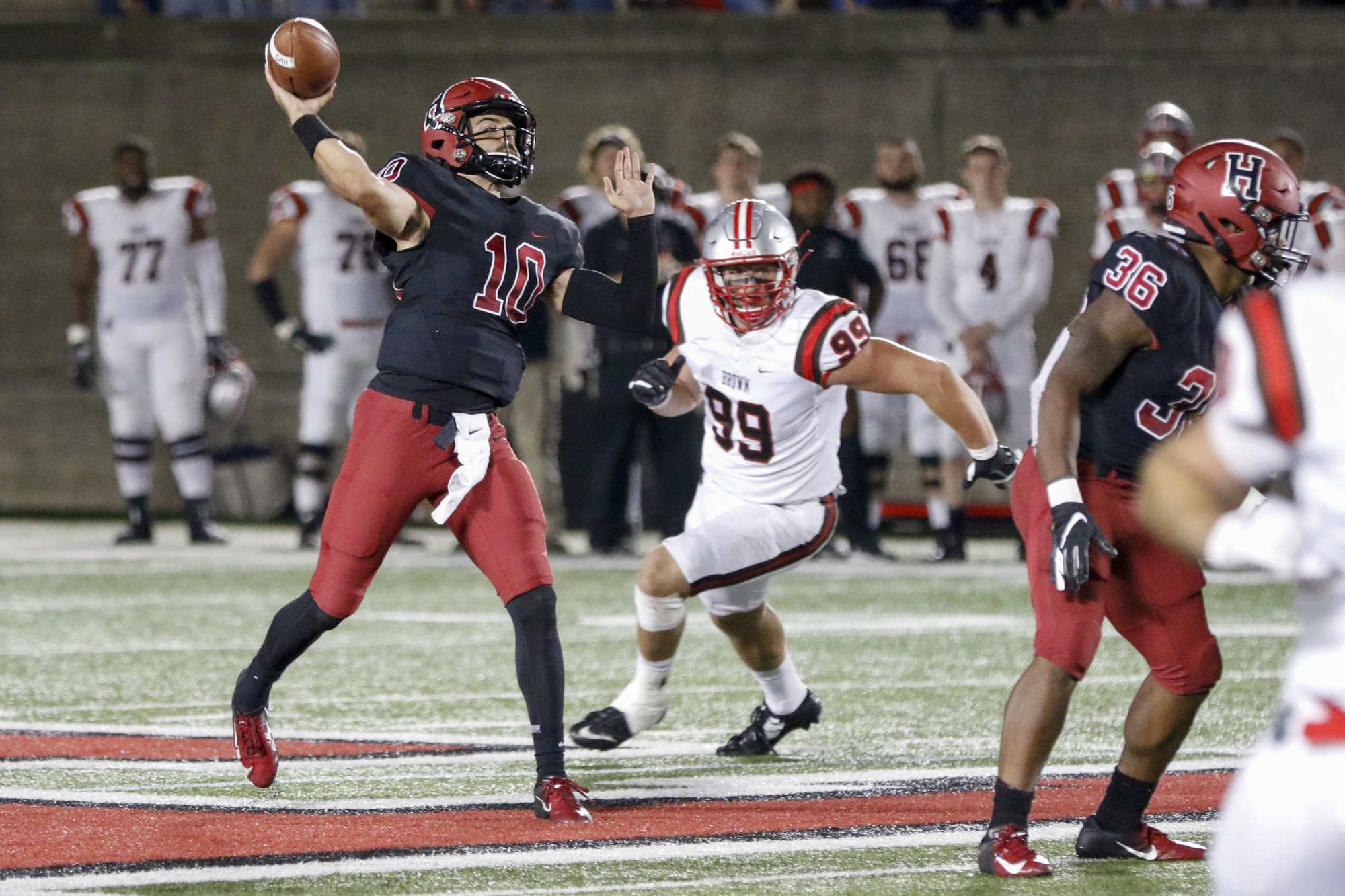 Junior quarterback Jake Smith tossed four touchdowns in Friday’s victory over Brown. The mark represents a career best for the third-year.