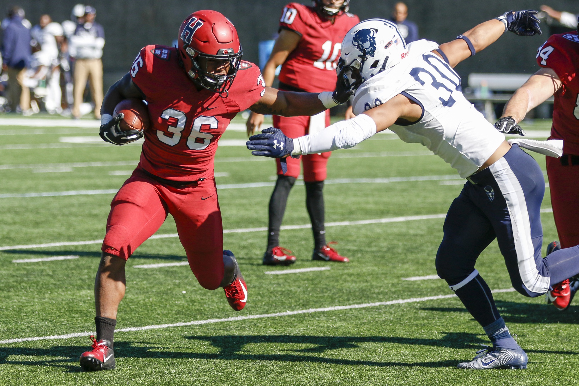 Harvard running back Devin Darrington led the team's run game, rushing for 115 yards and three touchdowns.