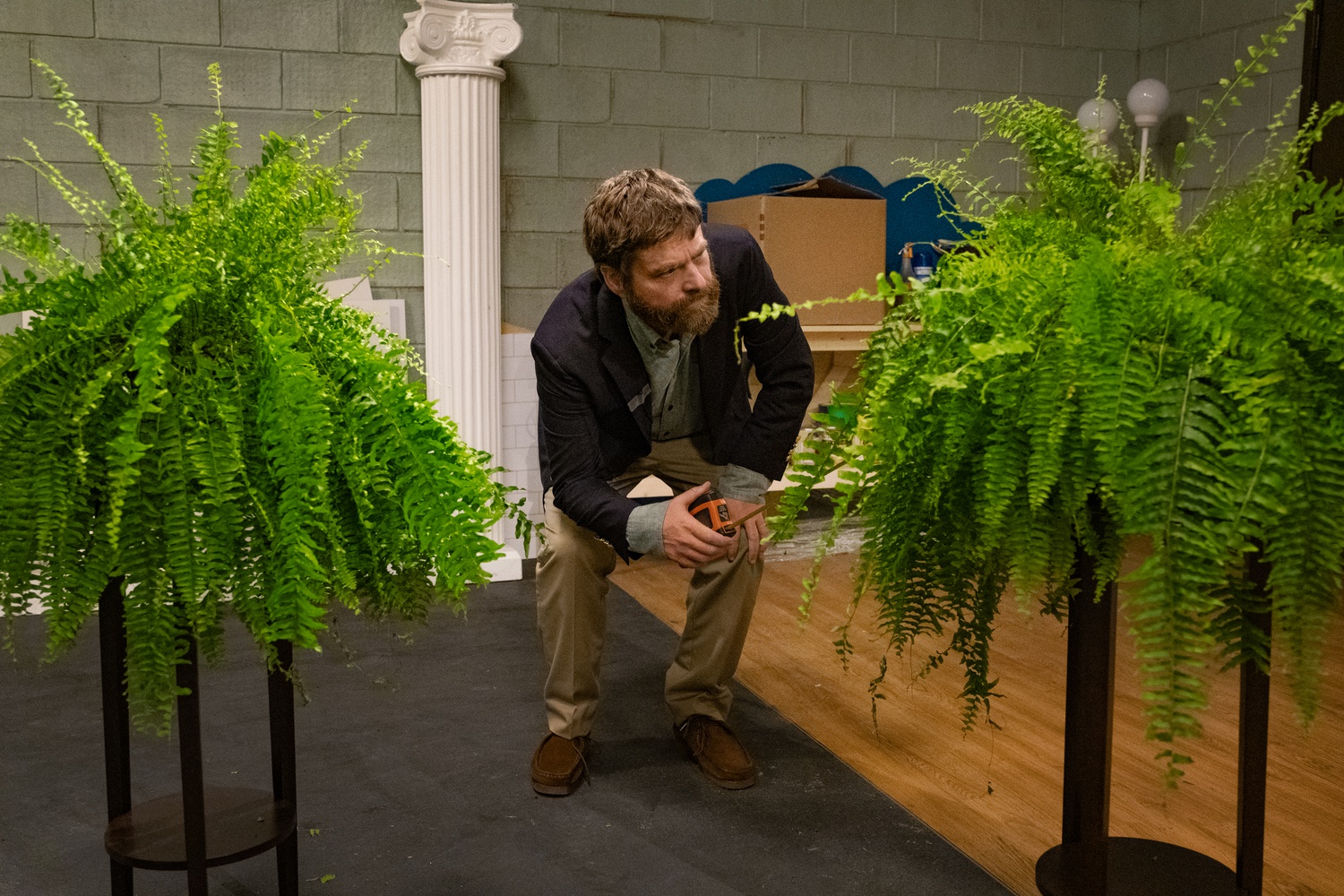 Zach Galifianakis as himself in “Between Two Ferns: The Movie” (2019), directed by Scott Aukerman.