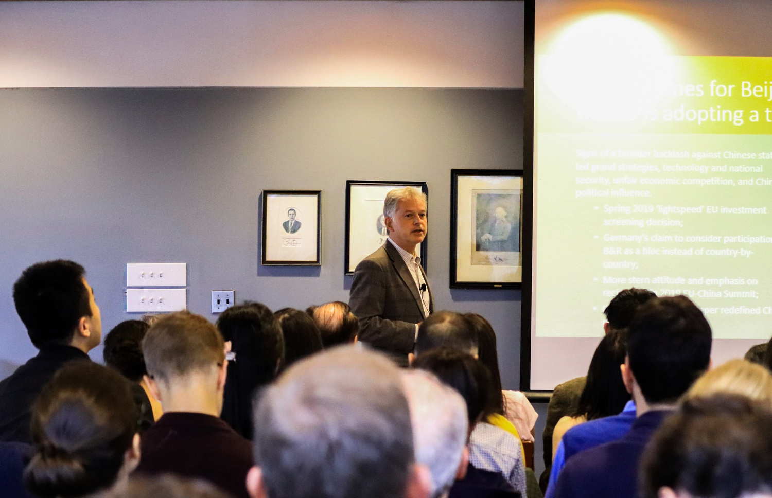 Philippe Le Corre, research associate at the Ash Center for Democratic Governance and Innovation and Mossavar-Rahmani Center for Business and Government speaks about the impact of China's Belt and Road Initiatives at the Harvard Kennedy School Tuesday.