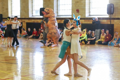 Cover image for Dancers at Harvard Ballroom Competition