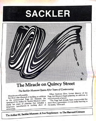 Cover image for Sackler Supplement in Harvard Crimson