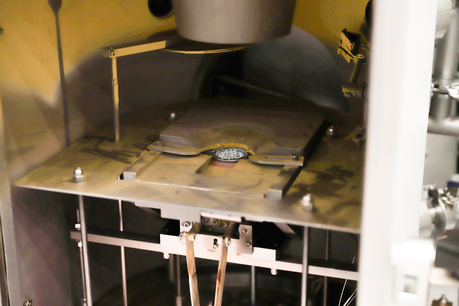 Chamber of an electron beam deposition system in Harvard's Center for Nanoscale Systems cleanroom.