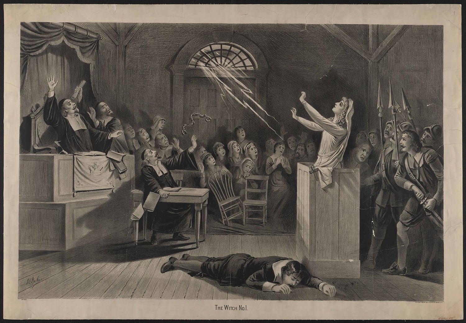 Artistic depiction of the Salem Witch Trials.
