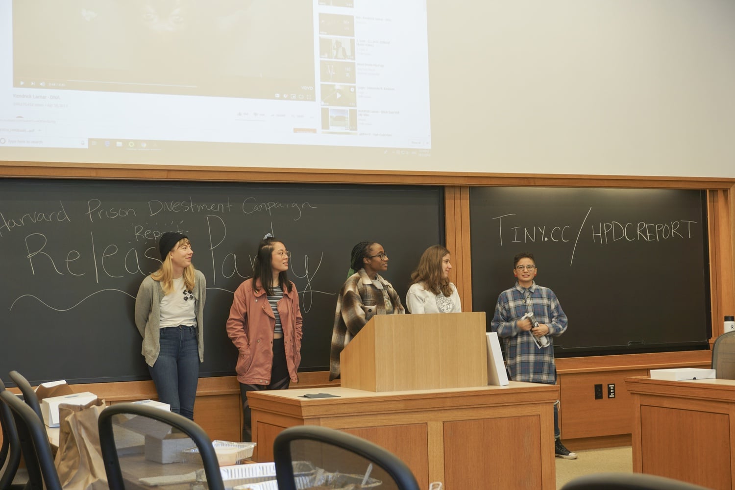 Students involved with the Harvard Prison Divestment Campaign spoke at the Harvard Law School on the first day of the group's Free-Them Week.