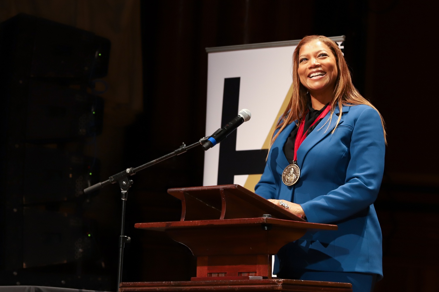 Dana Elaine Owens, better known by her stage name Queen Latifah, was awarded the W.E.B. Du Bois Medal Tuesday. The award recognizes individuals for their contributions to African and African American culture.