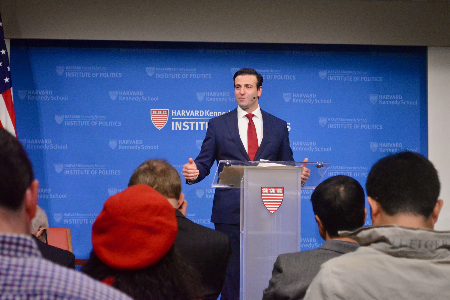 Heath P. Tarbert, chairman and chief executive of the U.S. Commodity Futures Trading Commission, gives a lecture on financial regulation at the Institute of Politics Thursday.