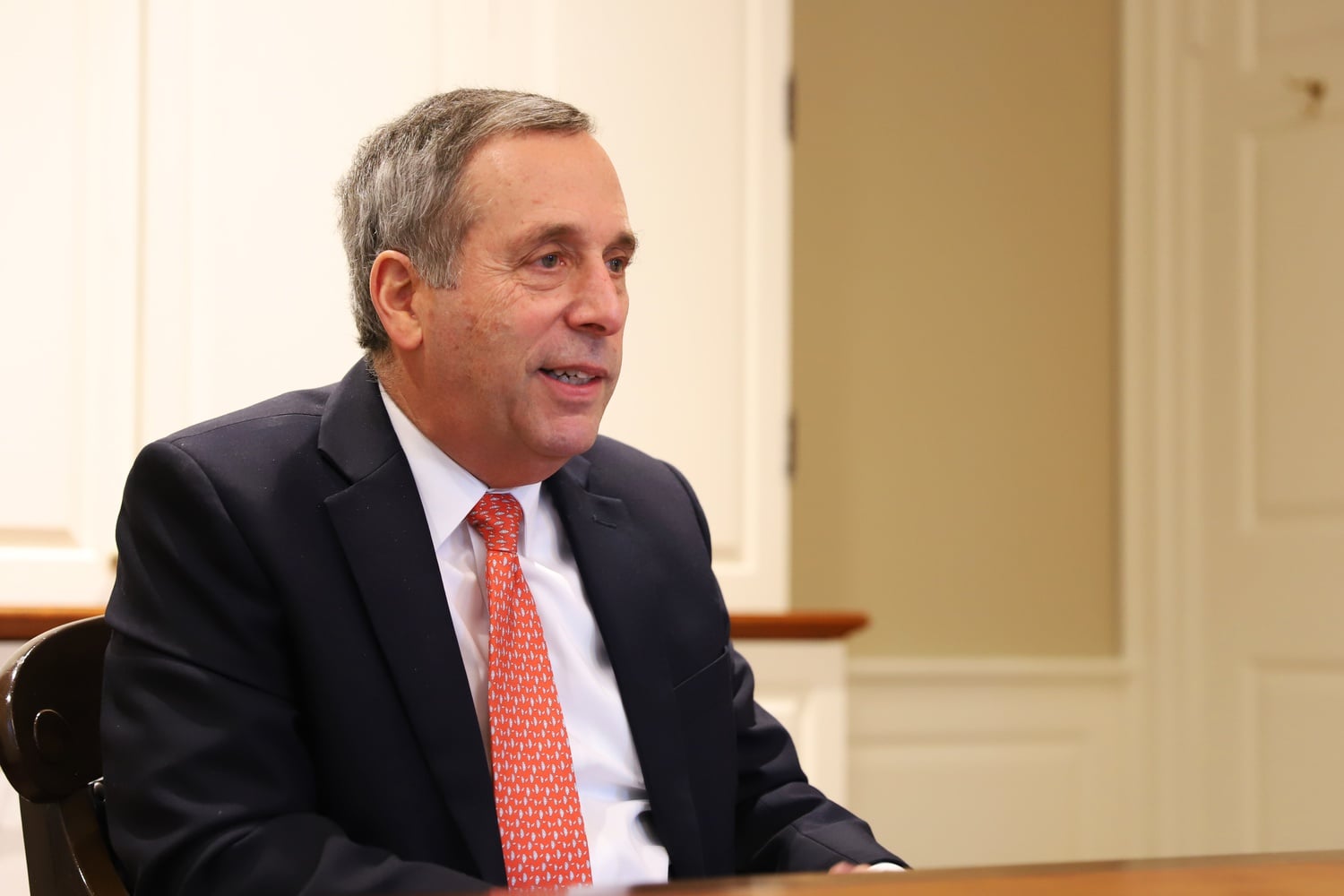 University President Lawrence S. Bacow's office is located inside Massachusetts Hall.