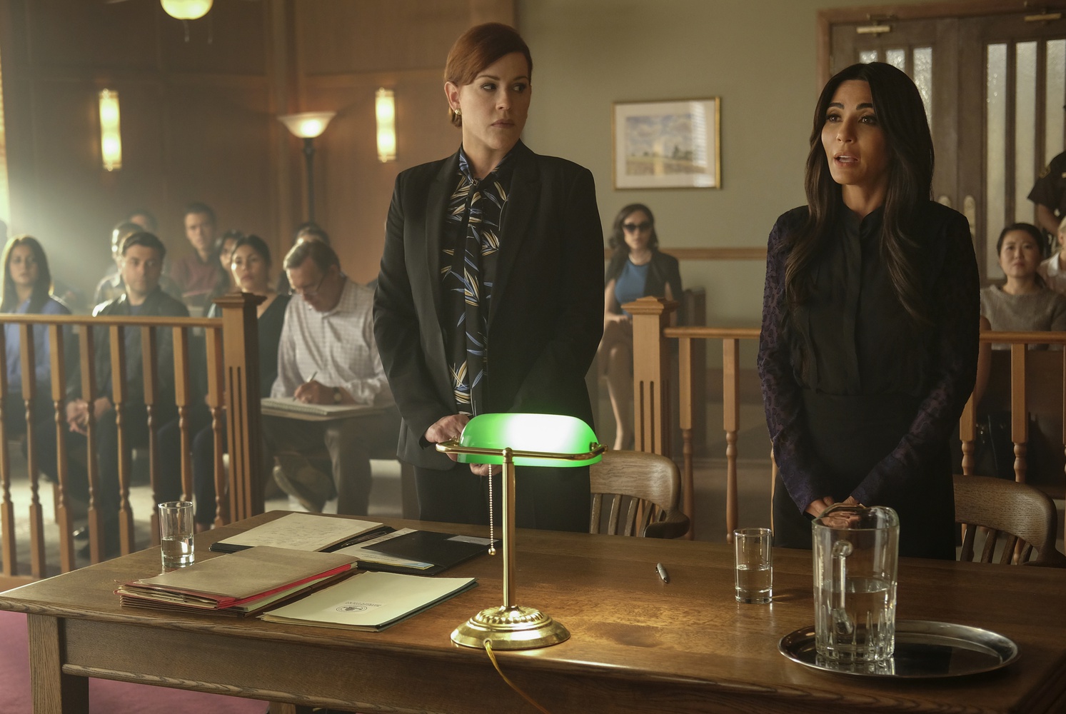 Molly Ringwald as Mary Andrew and Marisol Nichols as Hermione Lodge in Episode Five of the fourth season of "Riverdale."