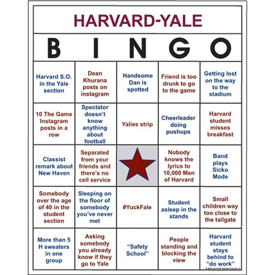 Cover image for Harvard-Yale Bingo 2019