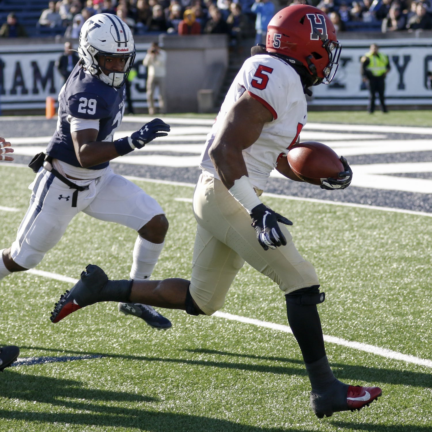 Junior running back BJ Watson takes his screen pass from classmate Jake Smith 27-yards for the first touchdown of the contest.