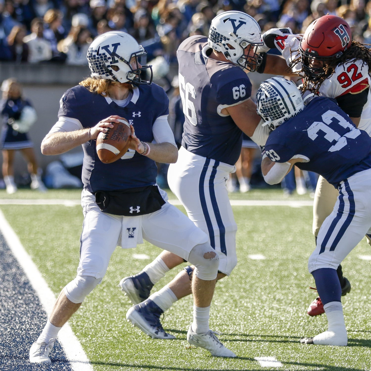 Yale's senior quarterback Kurt Rawlings lived up to the hype on Saturday. The division leader in four categories, Rawlings threw for 417 yards and three scores on Saturday. He also led the team in rush yards adding a touchdown on the ground.