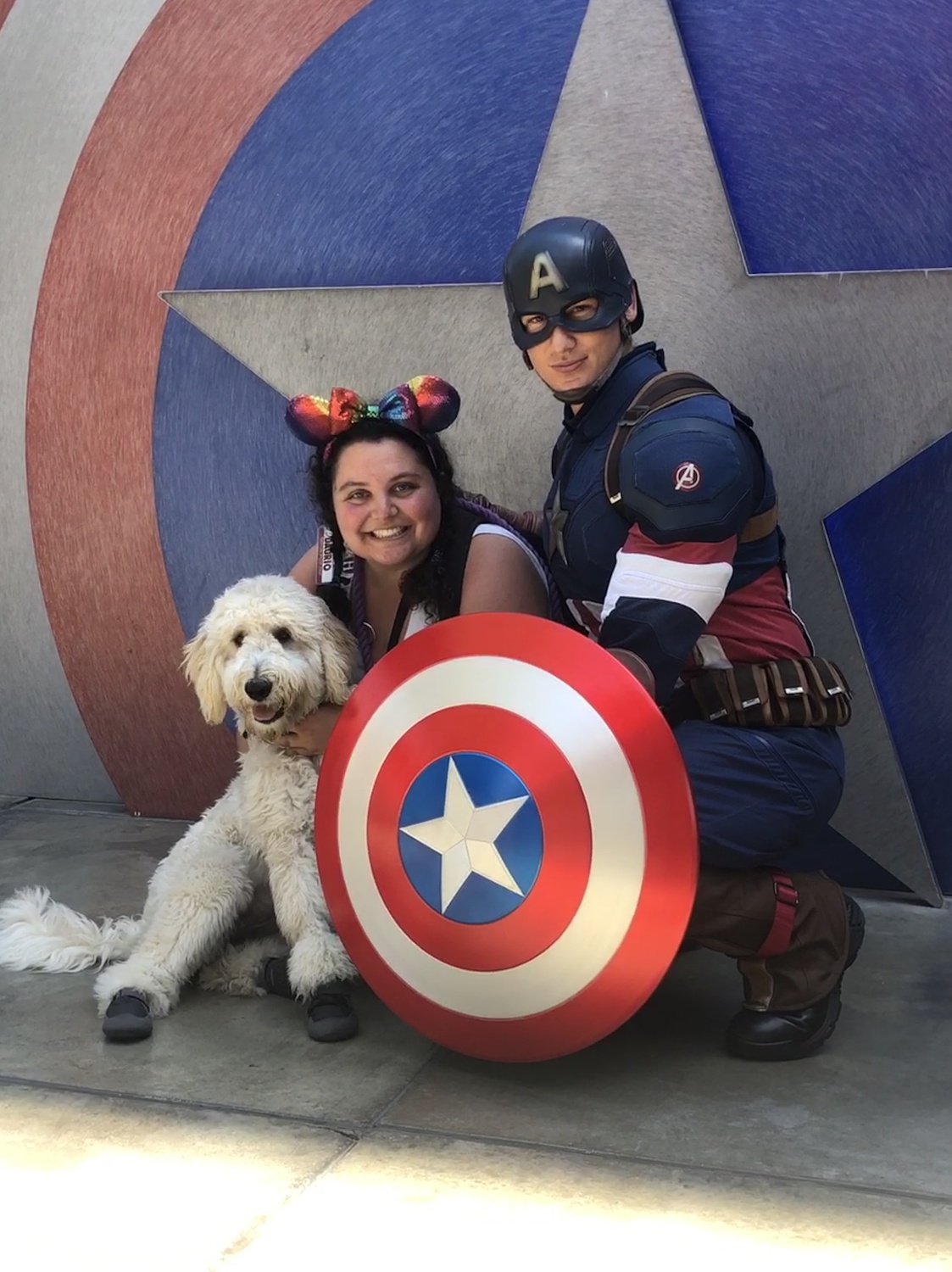 Tiki and Nikki with Captain America!