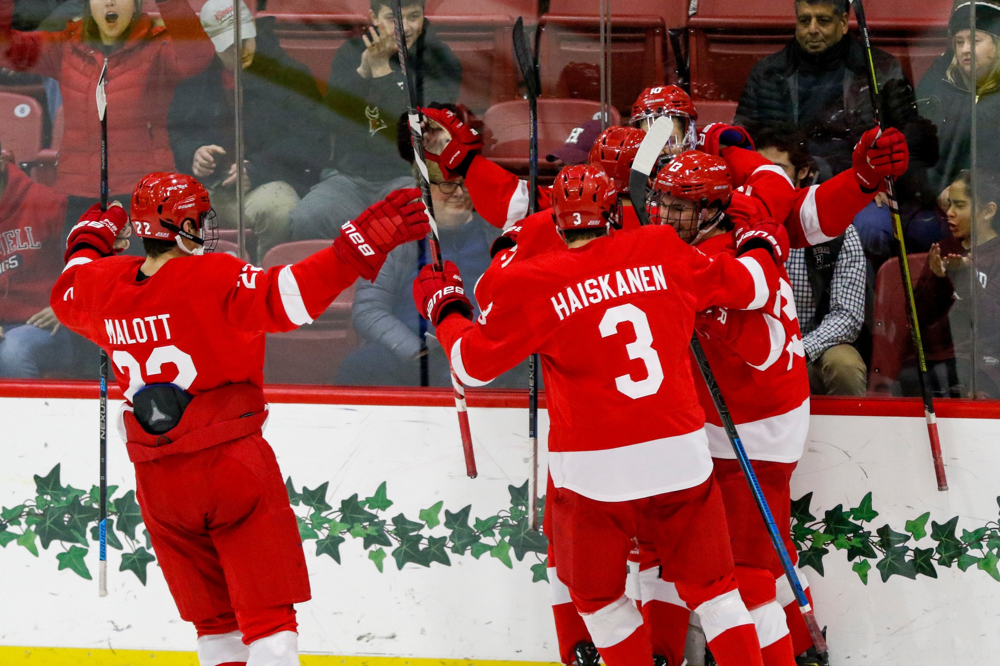 The Big Red utterly dominated in the first period, particular the frame's opening 10 minutes. From that point on, the Crimson was fighting an uphill battle.