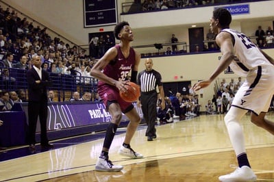 Cover image for Men's Basketball Falls to Brown in And-One Heartbreaker