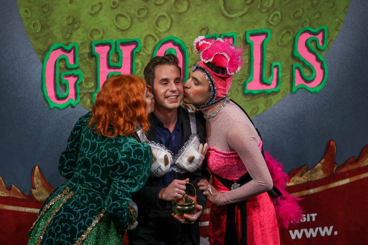 Actor Ben Platt accepts his HPT Man of the Year Award, along with a kiss on the cheek, Feb. 7.