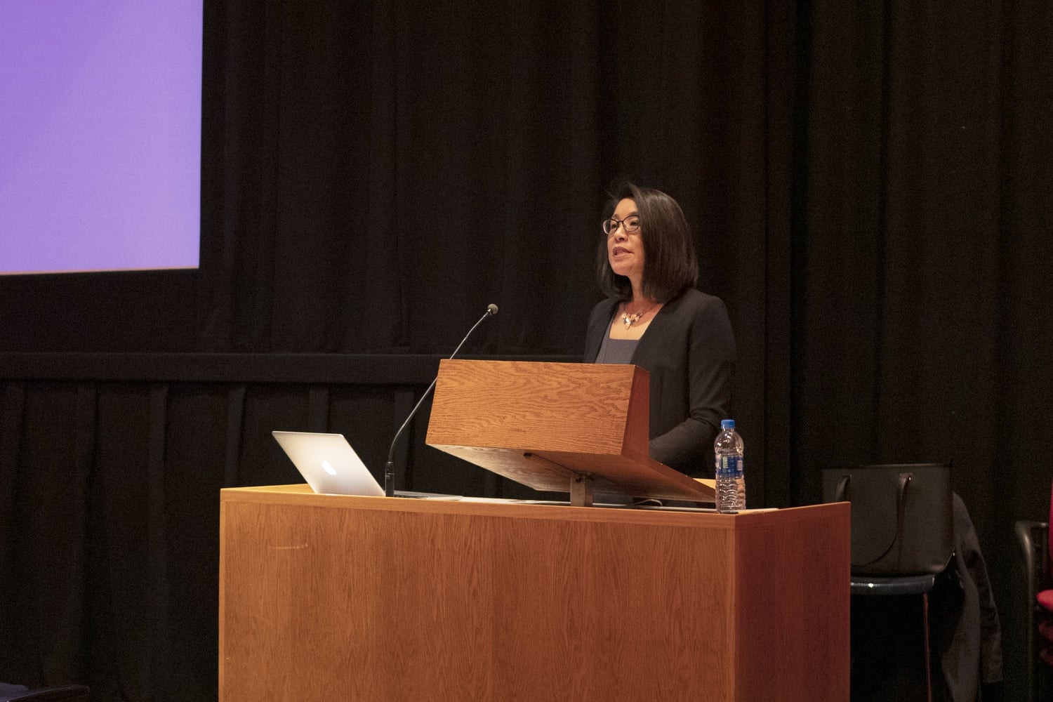 Erika Lee, a history professor at the University of Minnesota, spoke with undergraduates on Wednesday regarding her candidacy for professorship at Harvard.