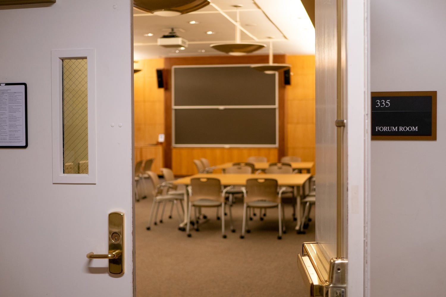 Before the COVID-19 pandemic, the Committee on Student Life met in Lamont Library's Forum Room.